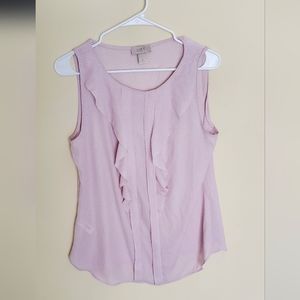 LOFT Soft Pink Polka Dot Blouse